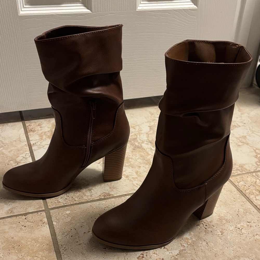 Style & Co. Dark Brown Heeled Boots